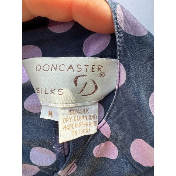 Doncaster Vintage 100% Silk Polka Dot Tunic Size Medium - Picture 5 of 5